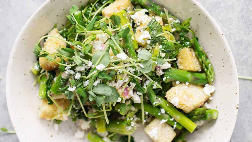 Spring Panzanella Salad with Asparagus